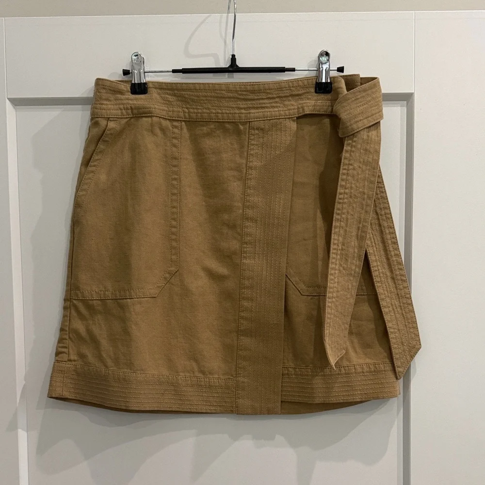 Banana Republic Camel Utility Mini Skirt with Tie Waist